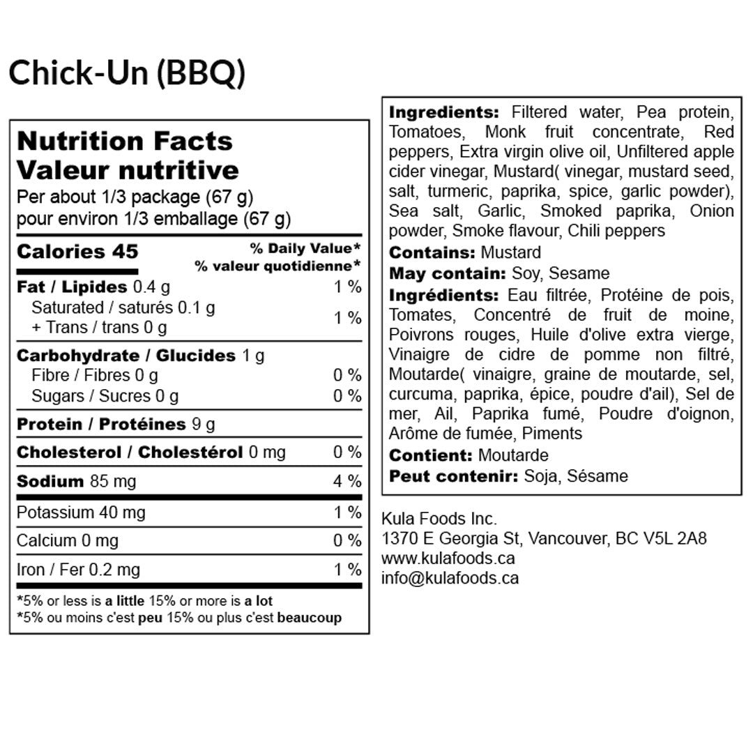 Chick-un Nutrition Facts